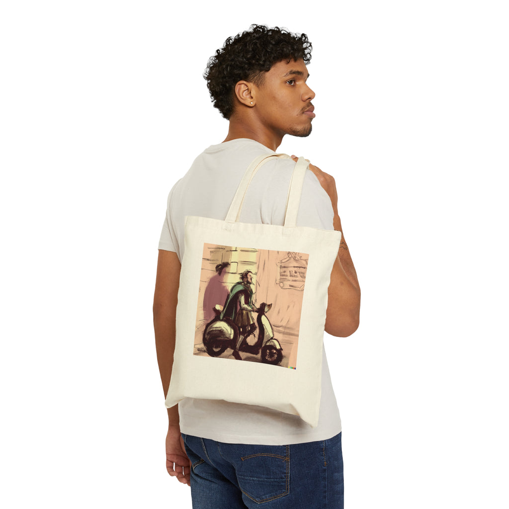 Shakespeare Riding A Vespa Canvas Tote Bag